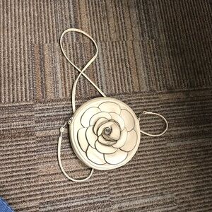 Taupe Rose Shape Shoulder Purse